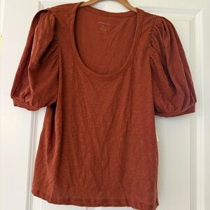 Anthropologie Terracotta Short Sleeve Top